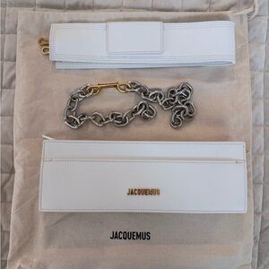 Jacquemus White Belt with Silver Chain